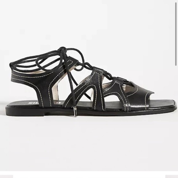 Anthropologie Silent D Gladiator Satelli Tie-Up Sandals Size 38 7.5‎ 8 - Picture 2 of 7